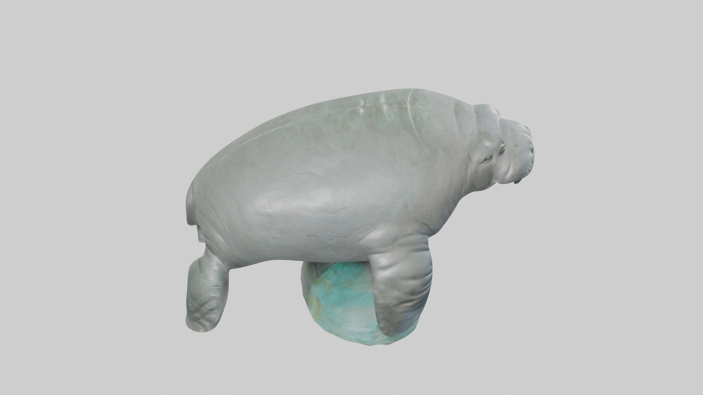 3D model Manatee statue model VR / AR / low-poly