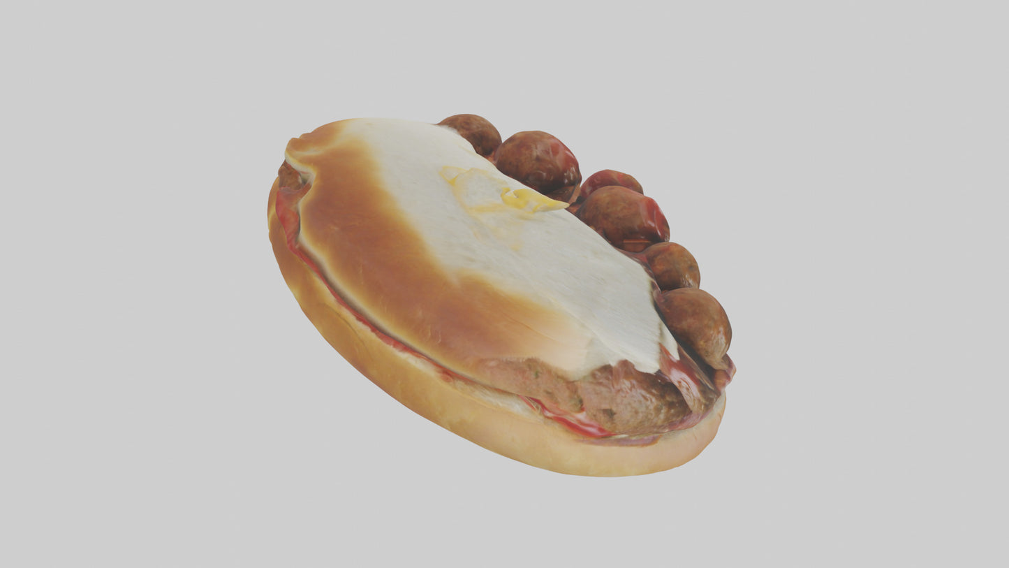 3D model Meatball sandwich model VR / AR / low-poly