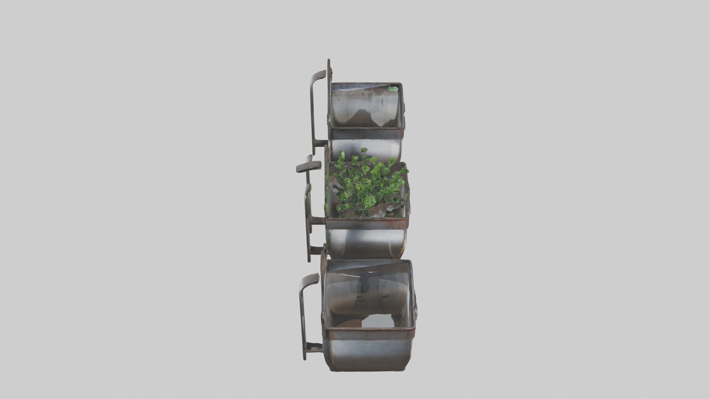 3D model Metal Wall Planters VR / AR / low-poly