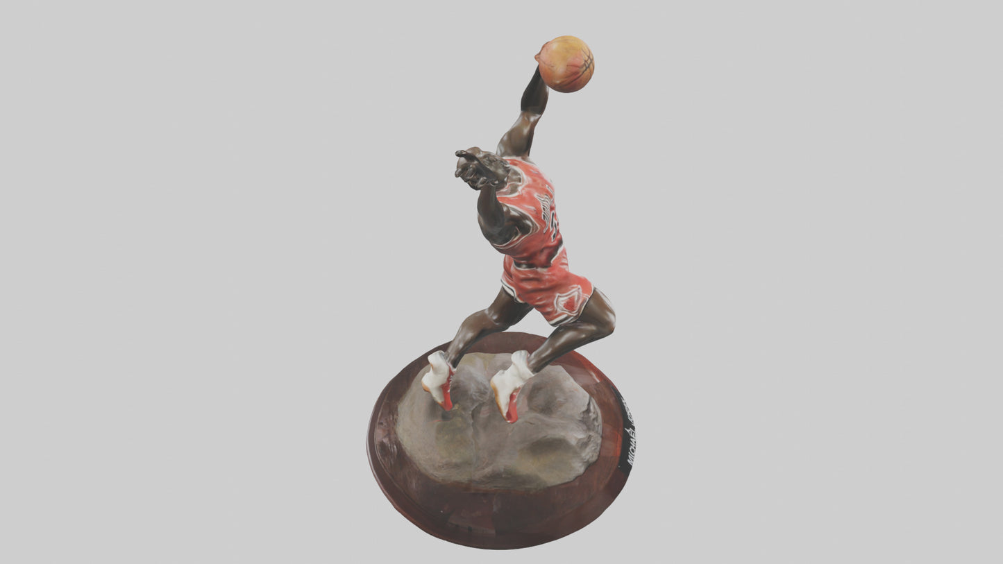 3D model Michael Jordan statue model VR / AR / low-poly
