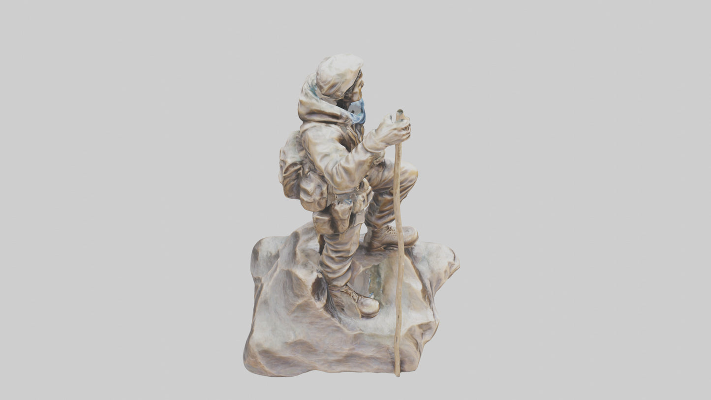 3D model Mountain Climber Statue model 2 VR / AR / low-poly