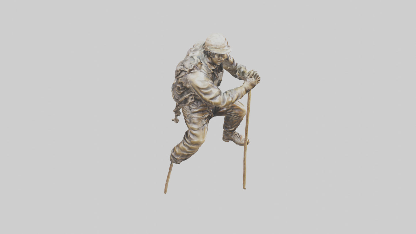 Mountain Climber Statue model VR / AR / low-poly