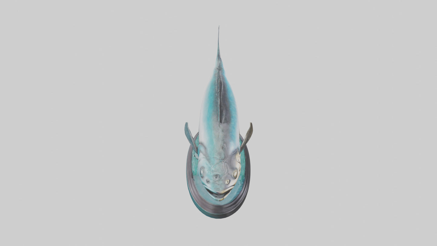 Mullet Fish statue model VR / AR / low-poly