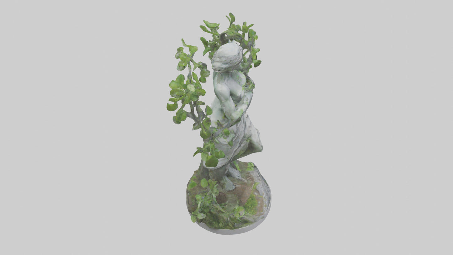 3D model Nature and Humanity Statue model VR / AR / low-poly
