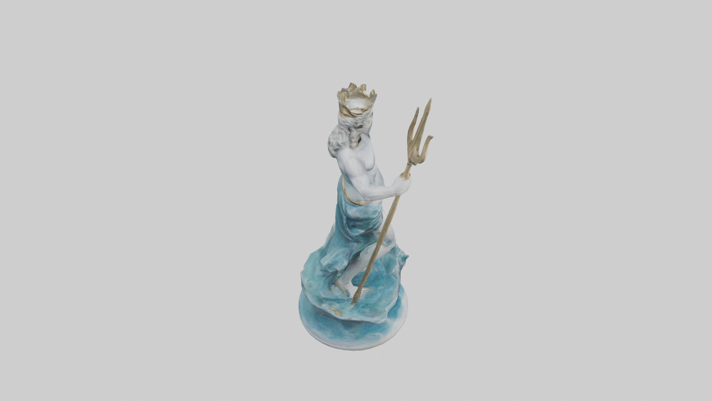 3D model Neptune statue model VR / AR / low-poly