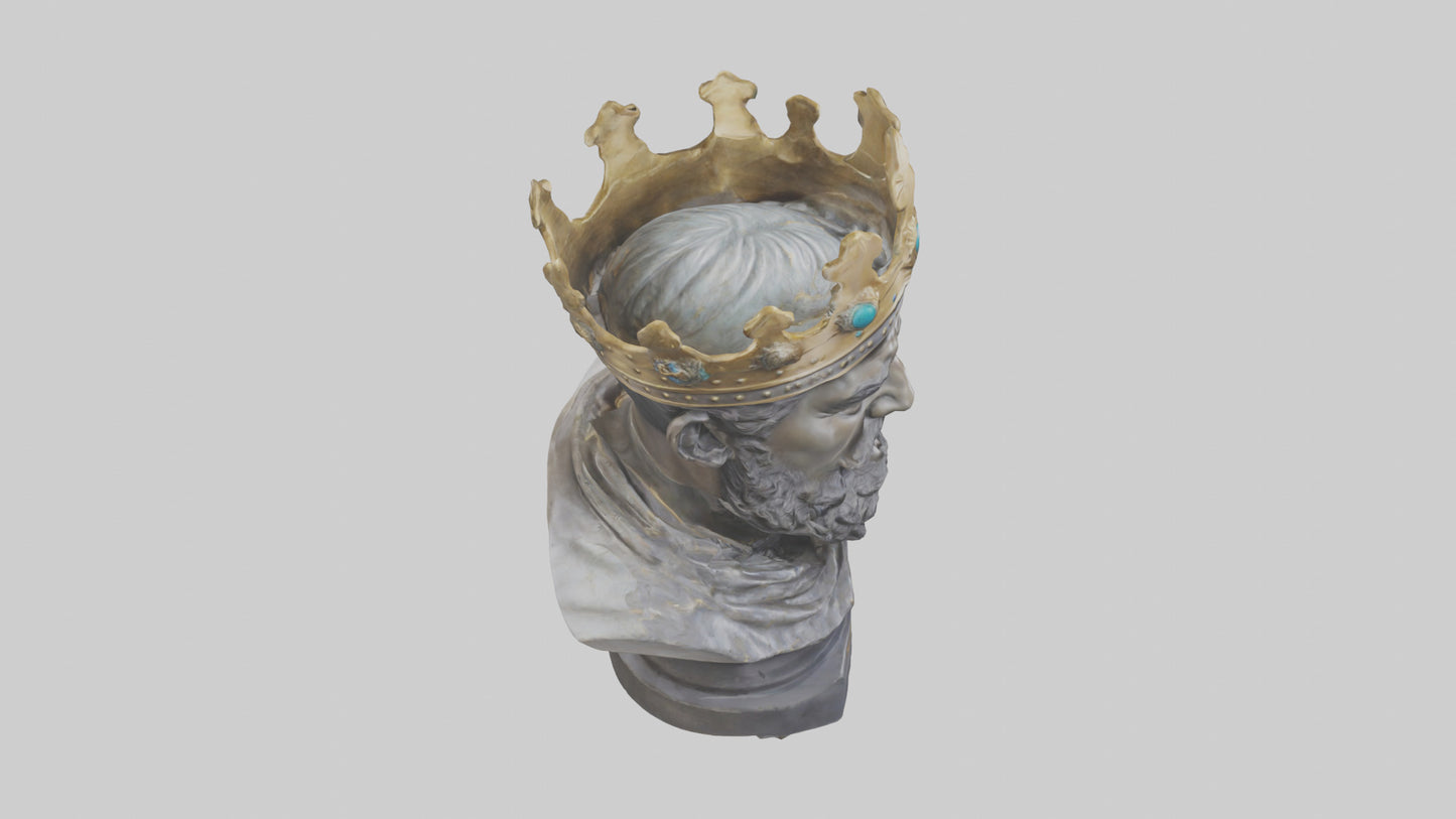 3D model Noble King bust statue model VR / AR / low-poly