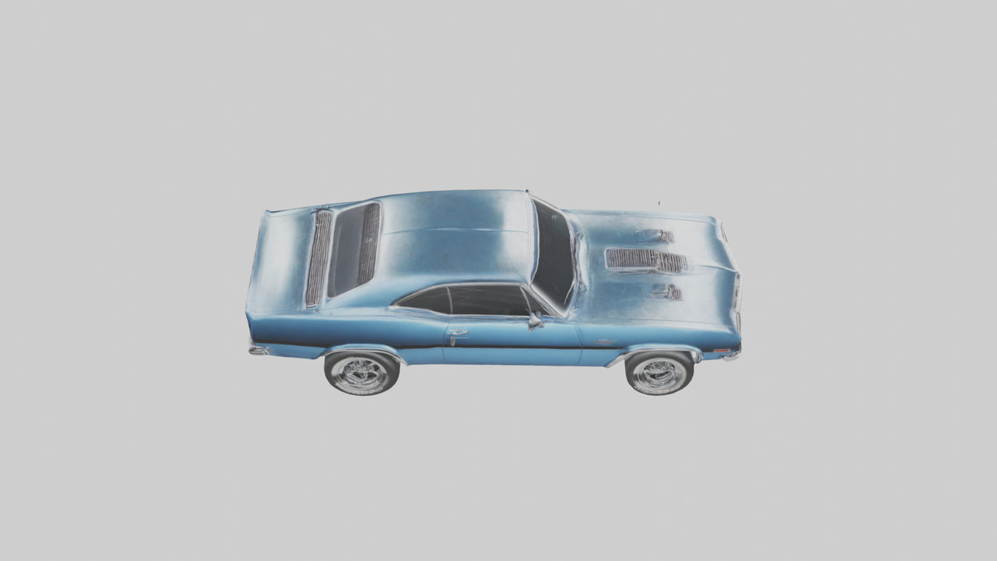 Oldschool Muscle Car with Chrome Grill model 3D model
