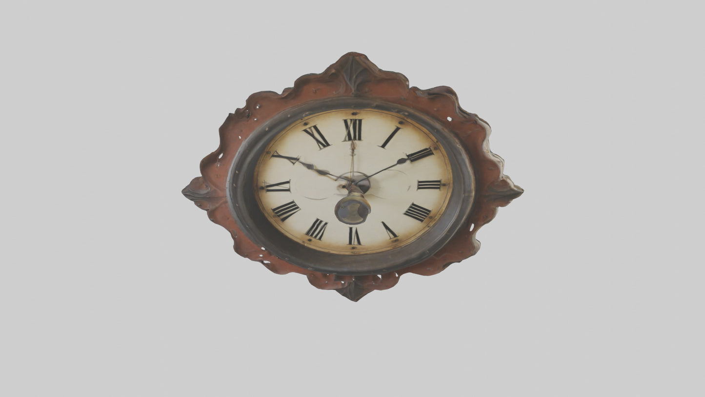 Oversized Vintage Wall Clock model 3D model