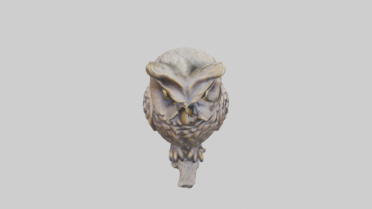 3D model Owl statue model VR / AR / low-poly