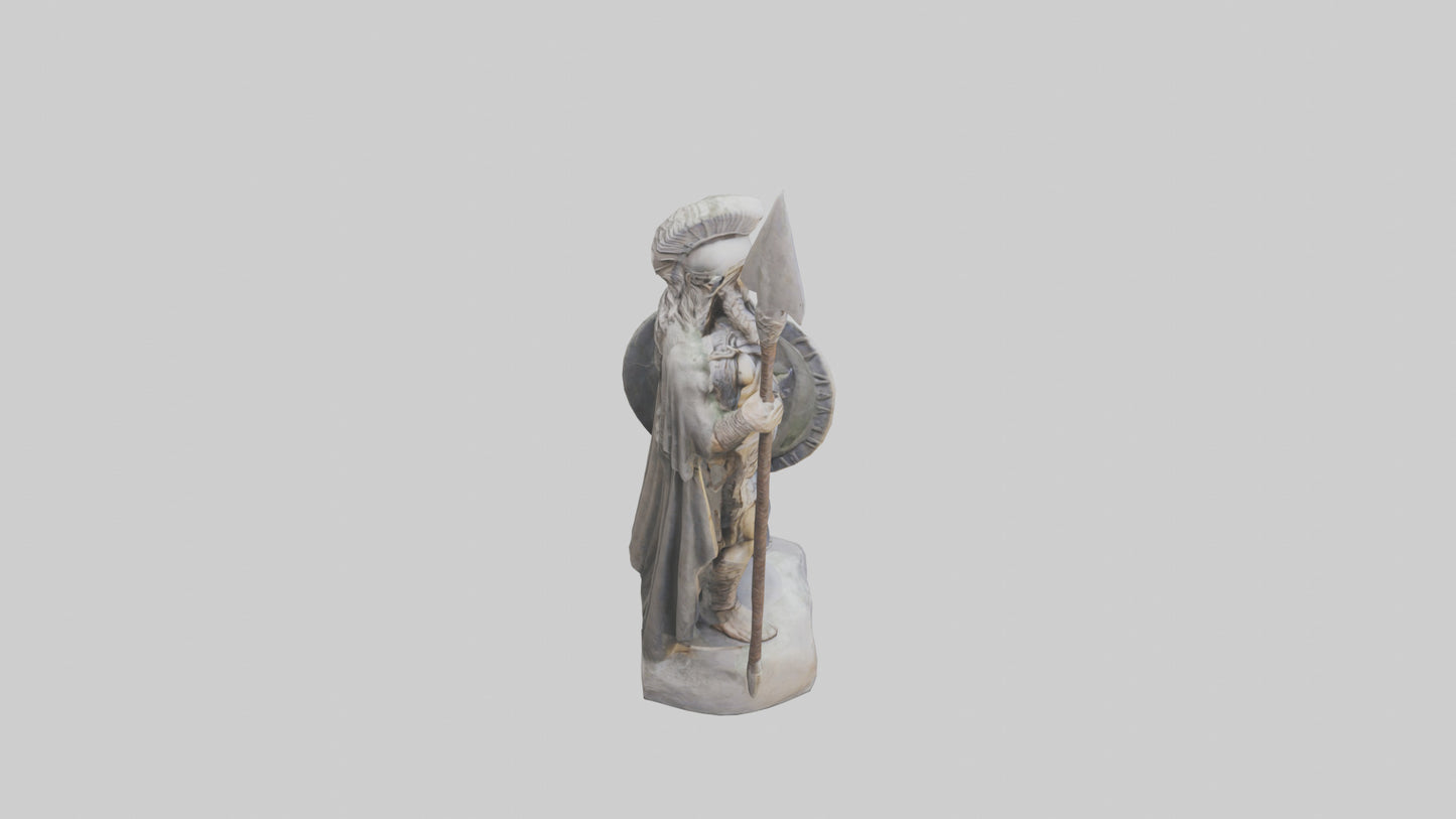 Pagan Warrior statue model VR / AR / low-poly