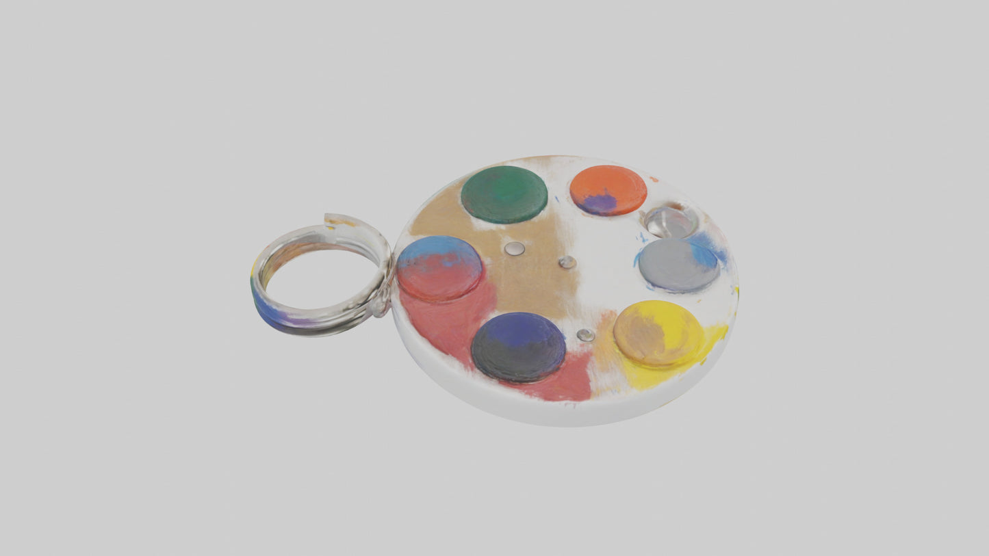3D model Paint palette keychain model VR / AR / low-poly