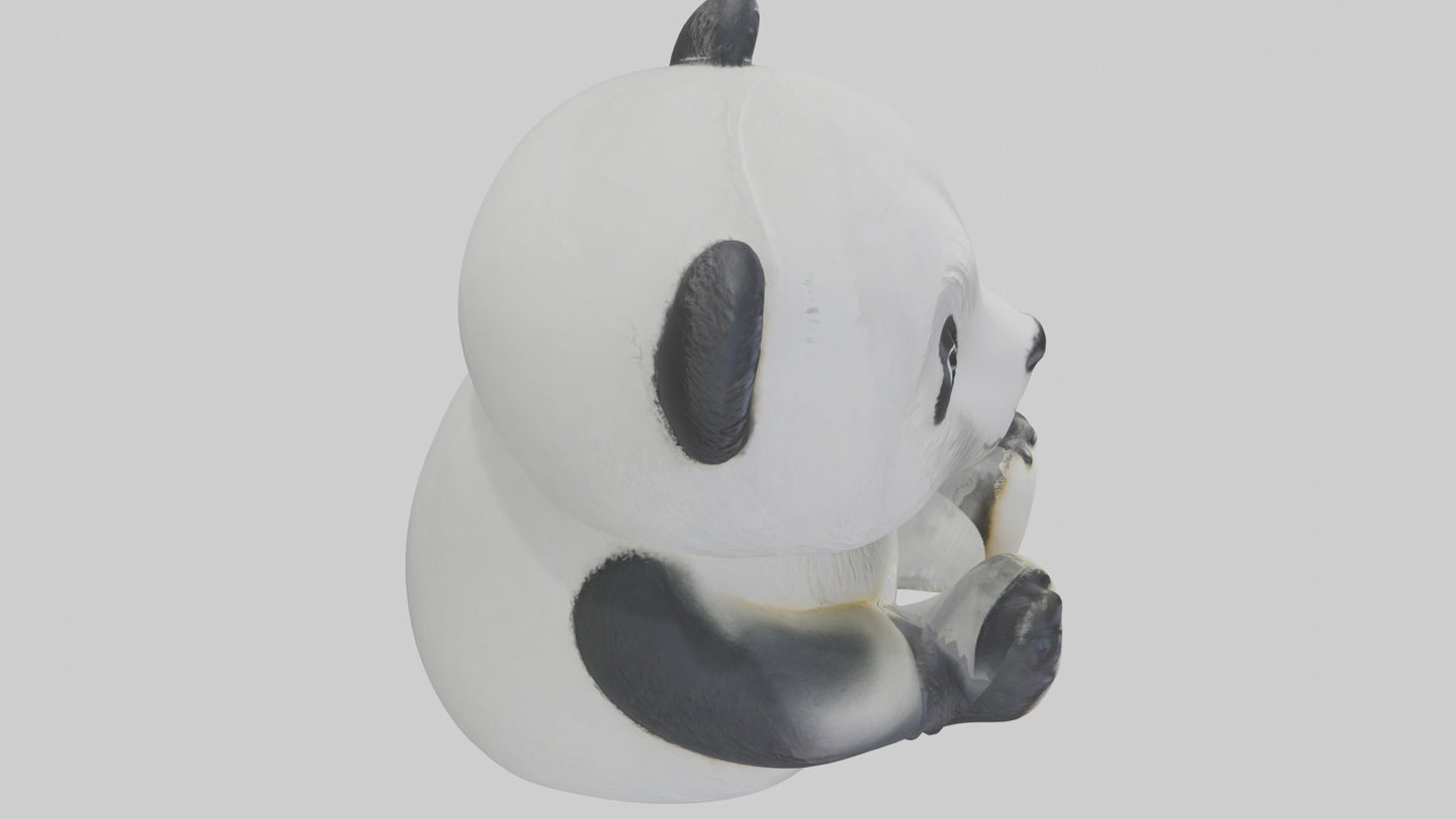 3D model Panda statue model VR / AR / low-poly
