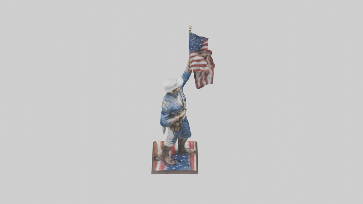 Patriot Hero statue model VR / AR / low-poly