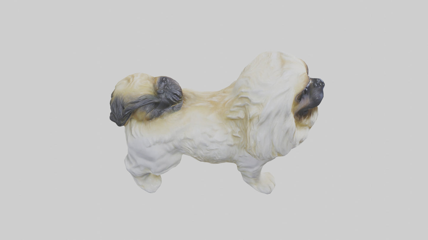 3D model Pekingese statue model VR / AR / low-poly