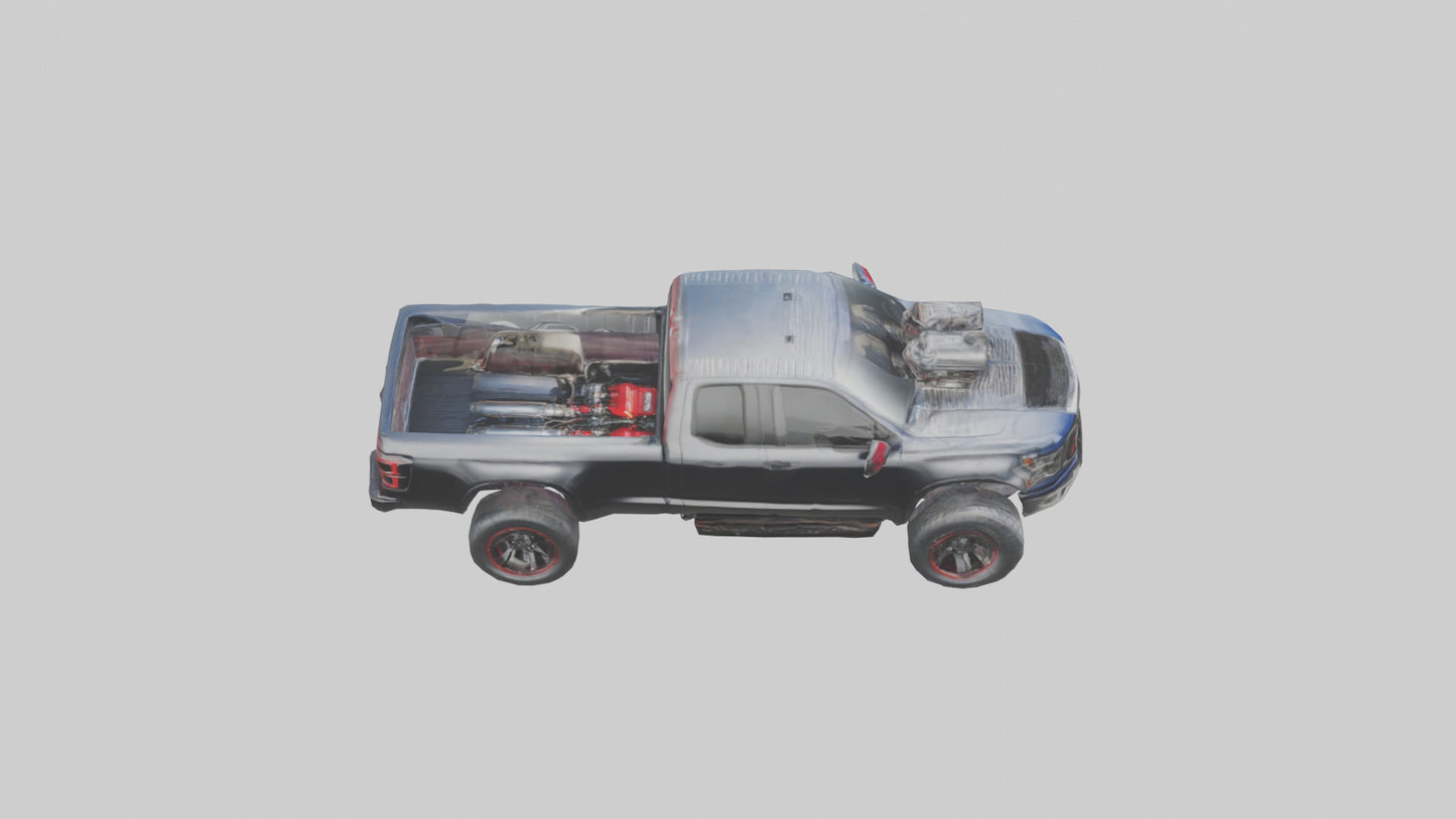 3D model Performance Pickup Truck with Supercharger model VR / AR / low-poly