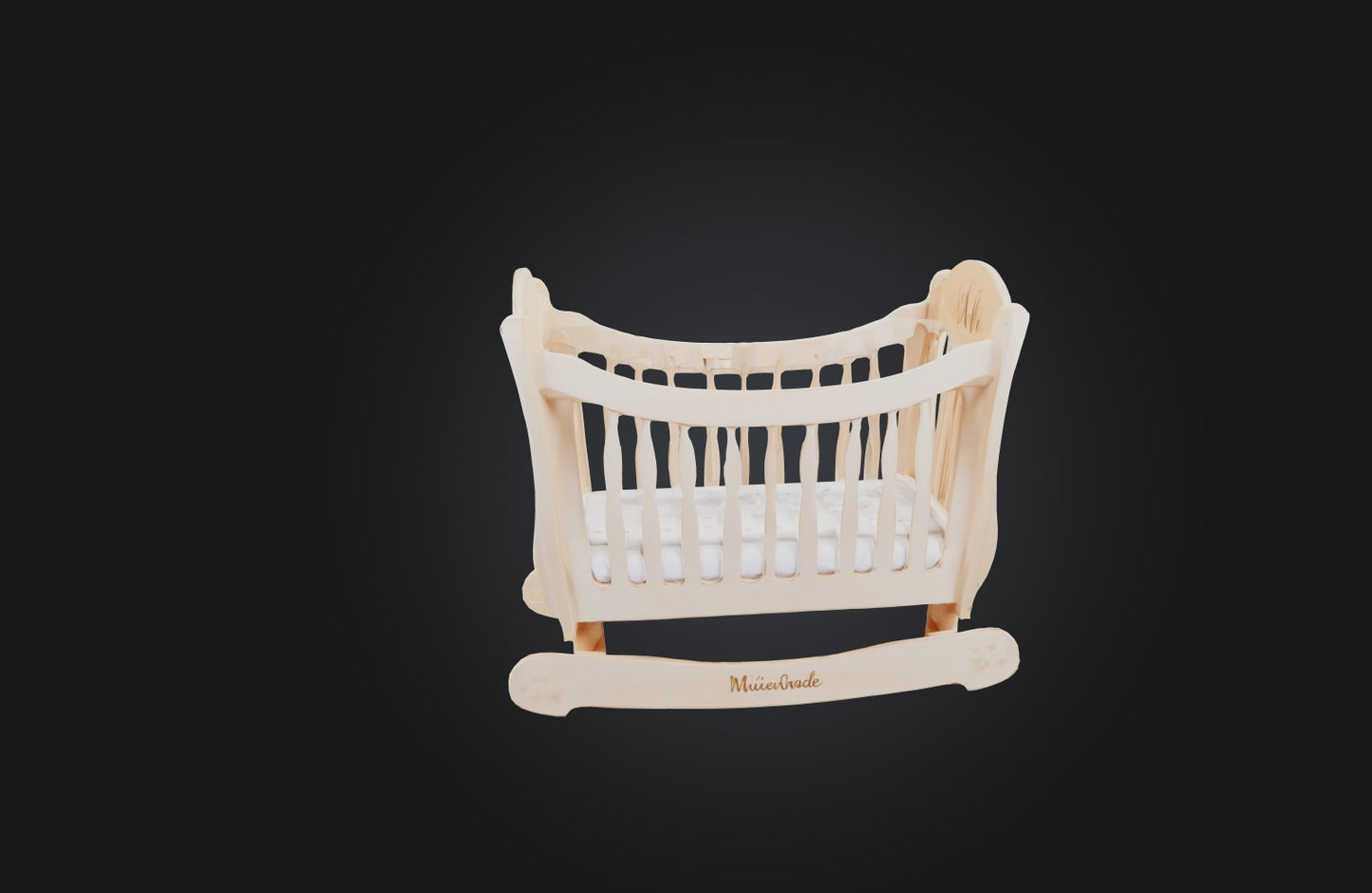 3D model Personalized Wooden Cradle VR / AR / low-poly
