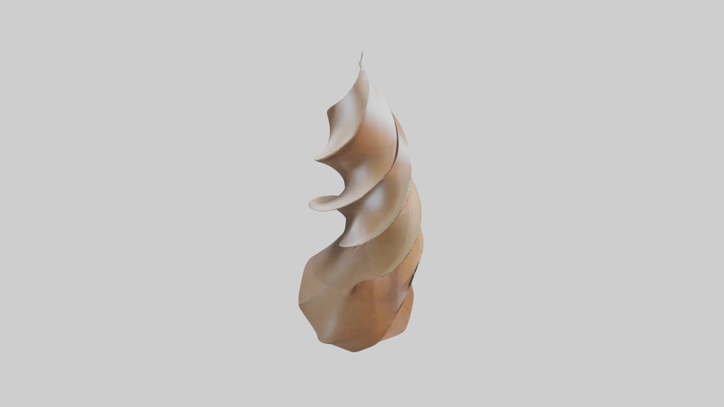 Petal Spiral Sculpture model VR / AR / low-poly