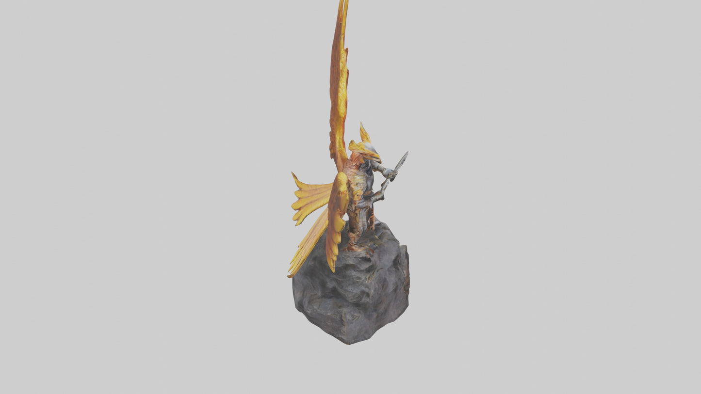 3D model Phoenix Rider statue model VR / AR / low-poly