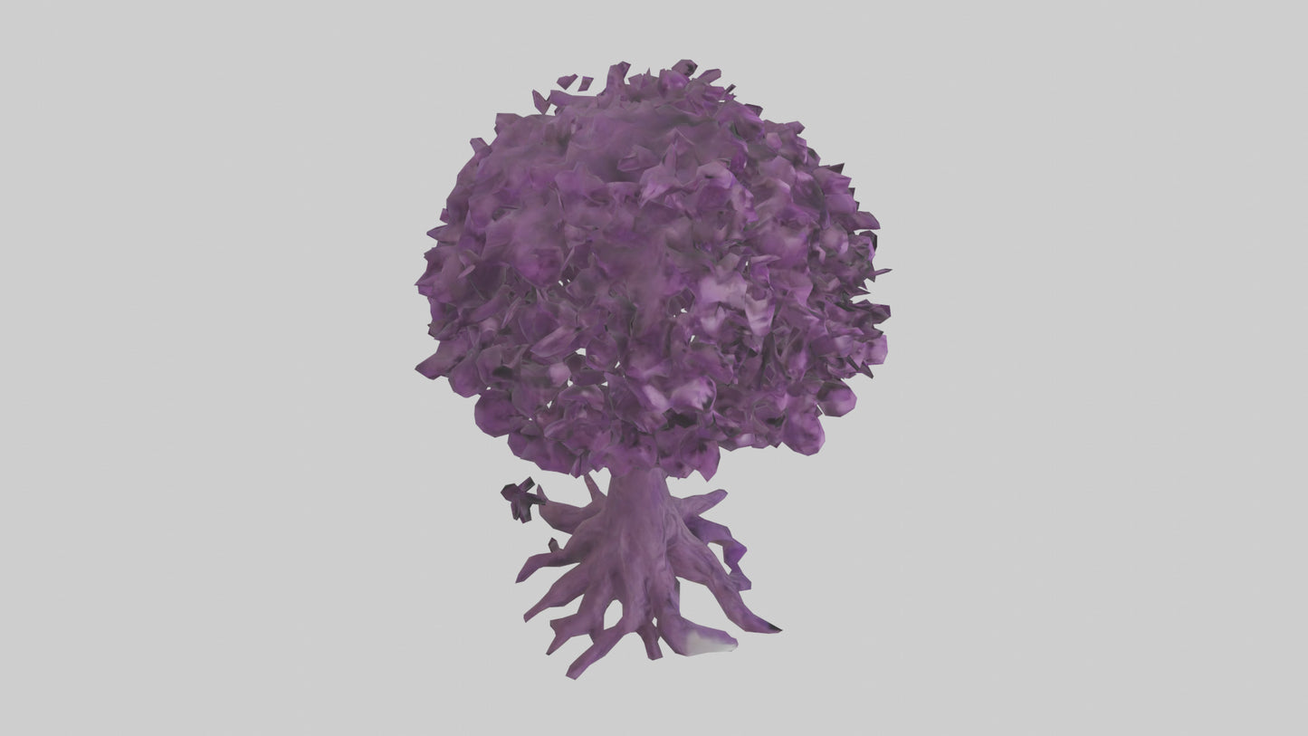 3D model Purple Heart tree model VR / AR / low-poly