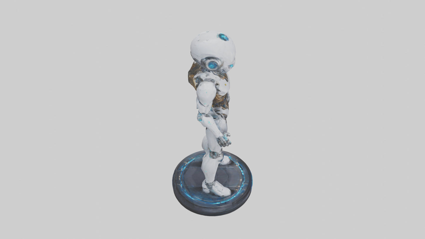 3D model Quantum Cyborg statue model VR / AR / low-poly
