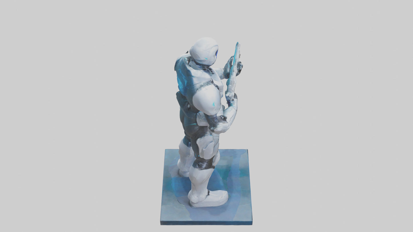 3D model Quantum Soldier of the Future statue model VR / AR / low-poly