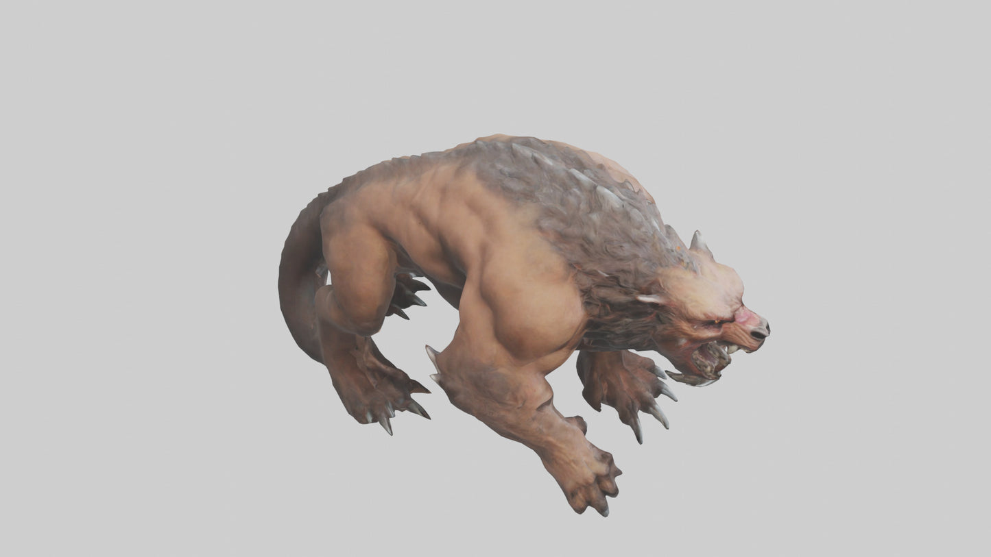 3D model Raging beast model 2 VR / AR / low-poly