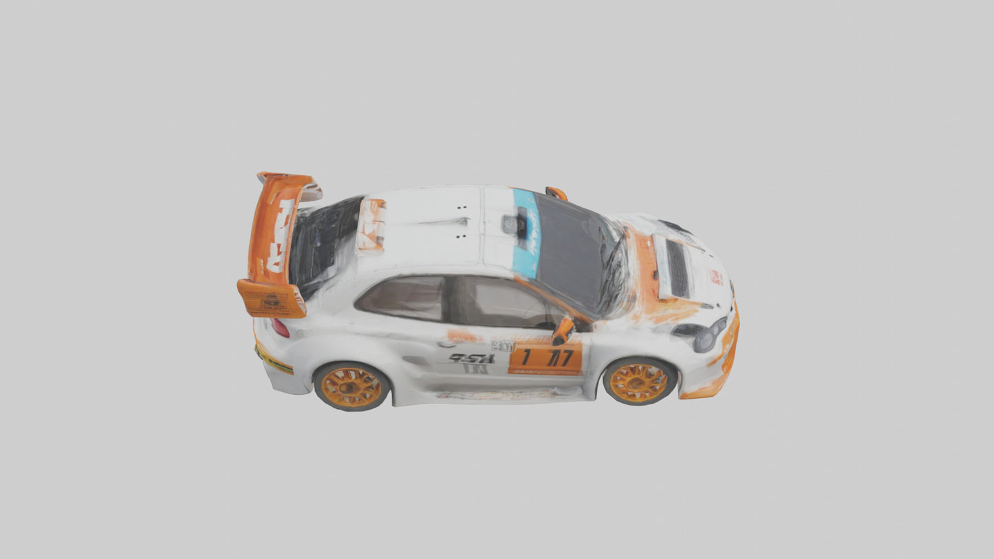 3D model Rally Car with Modern Wheels model VR / AR / low-poly