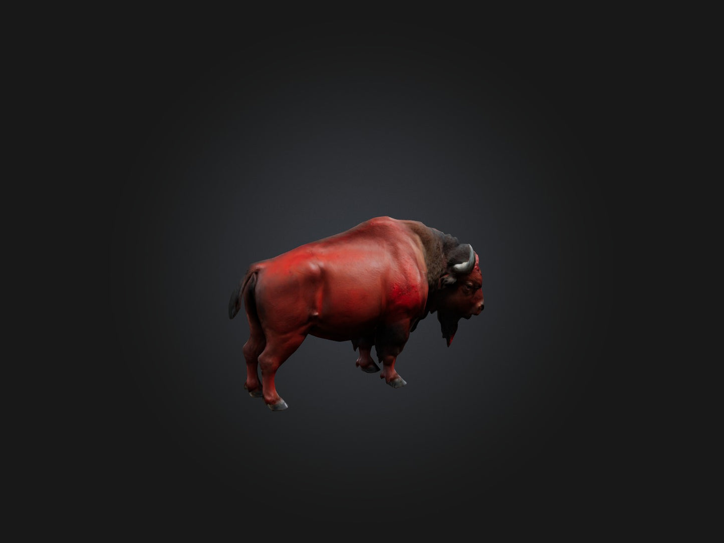3D model Realistic Bleeding Bison Model VR / AR / low-poly