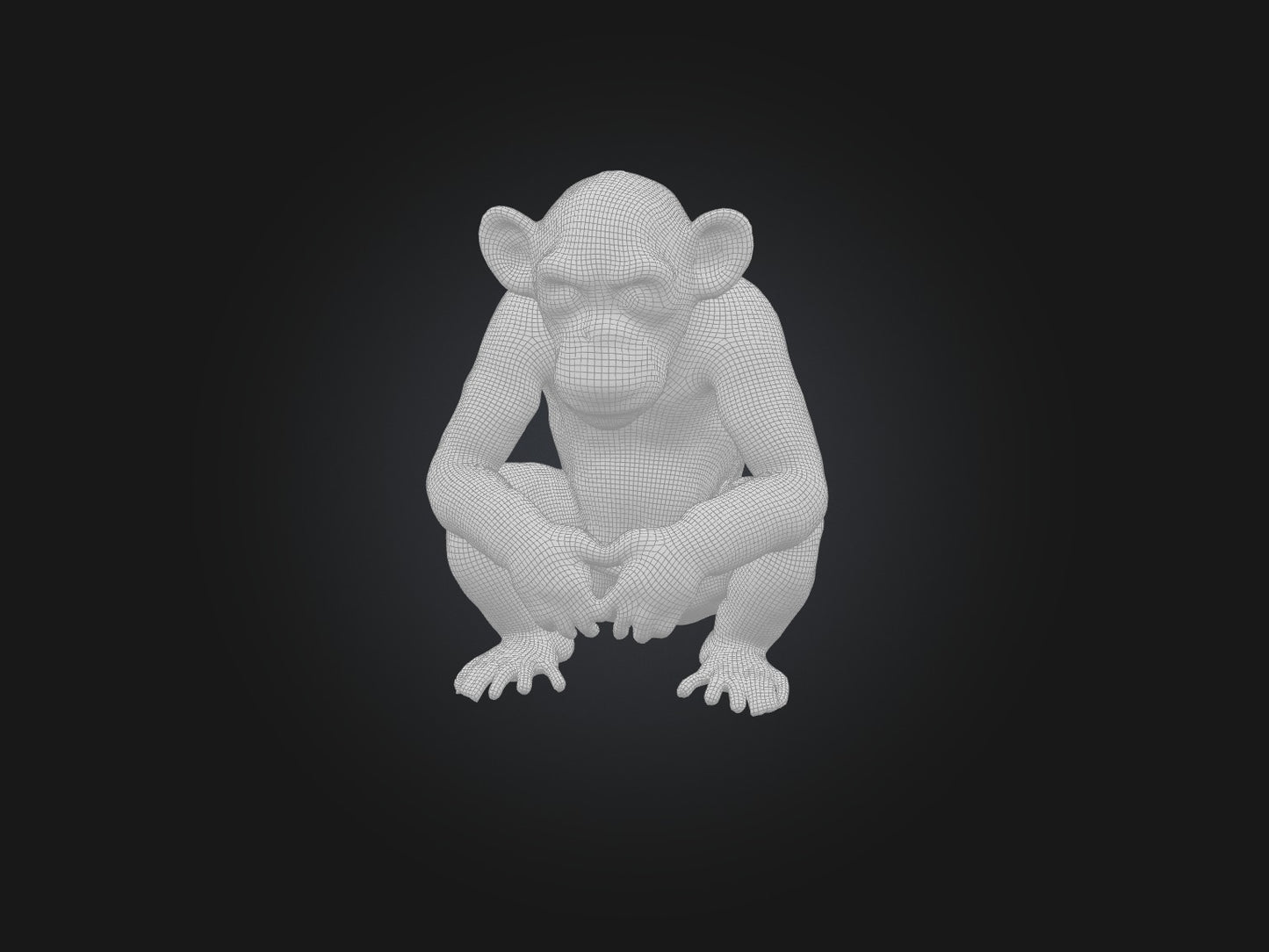 3D model Realistic Hurt Chimpanzee Model VR / AR / low-poly