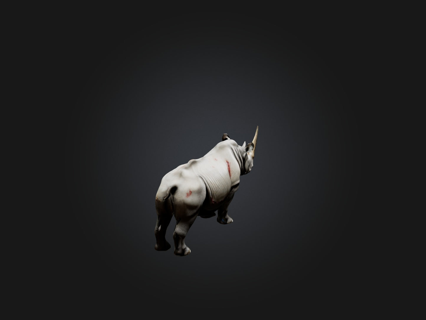 3D model Realistic Injured Rhinoceros Model VR / AR / low-poly