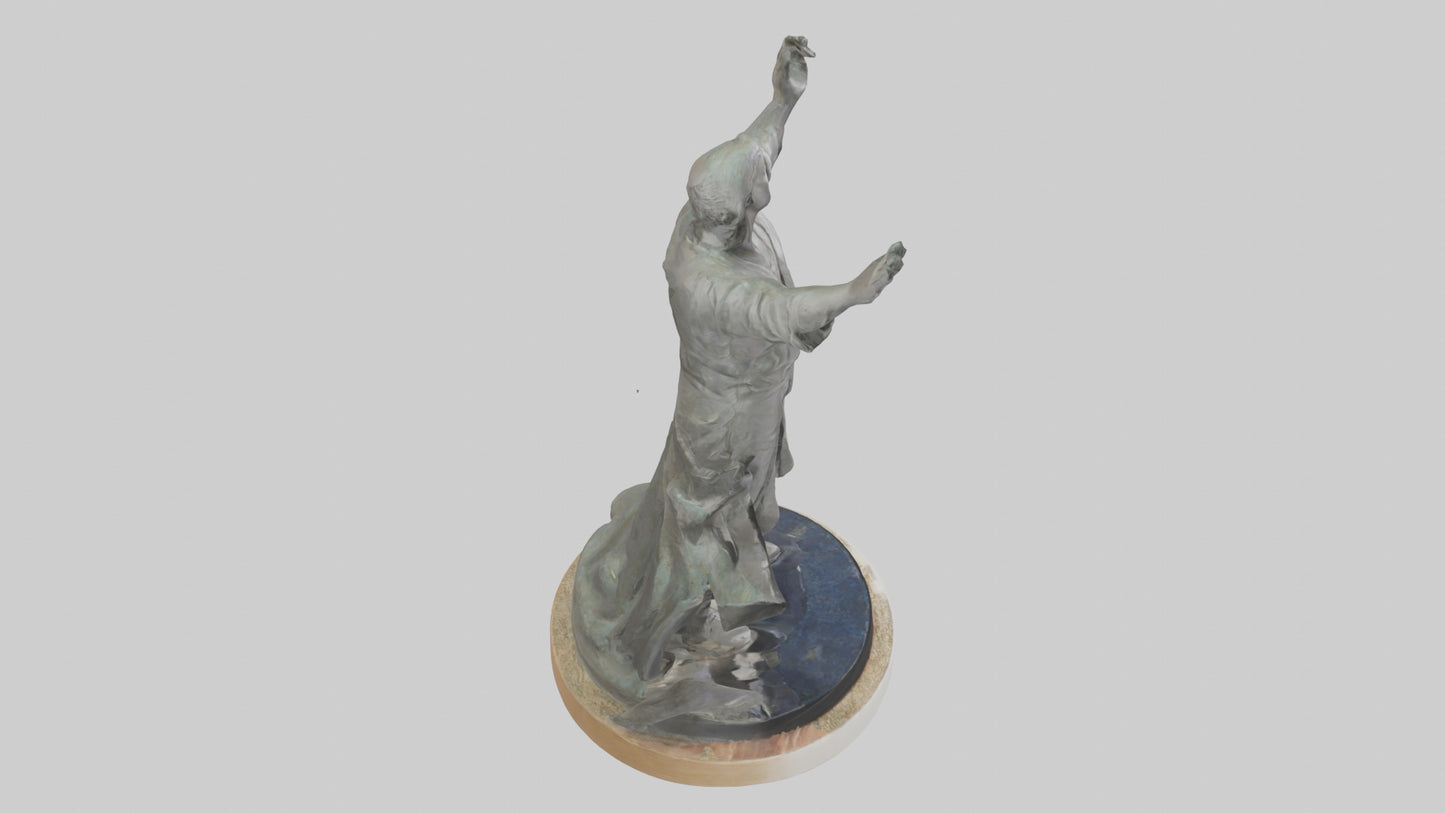 3D model Reclamation of Rights statue model VR / AR / low-poly