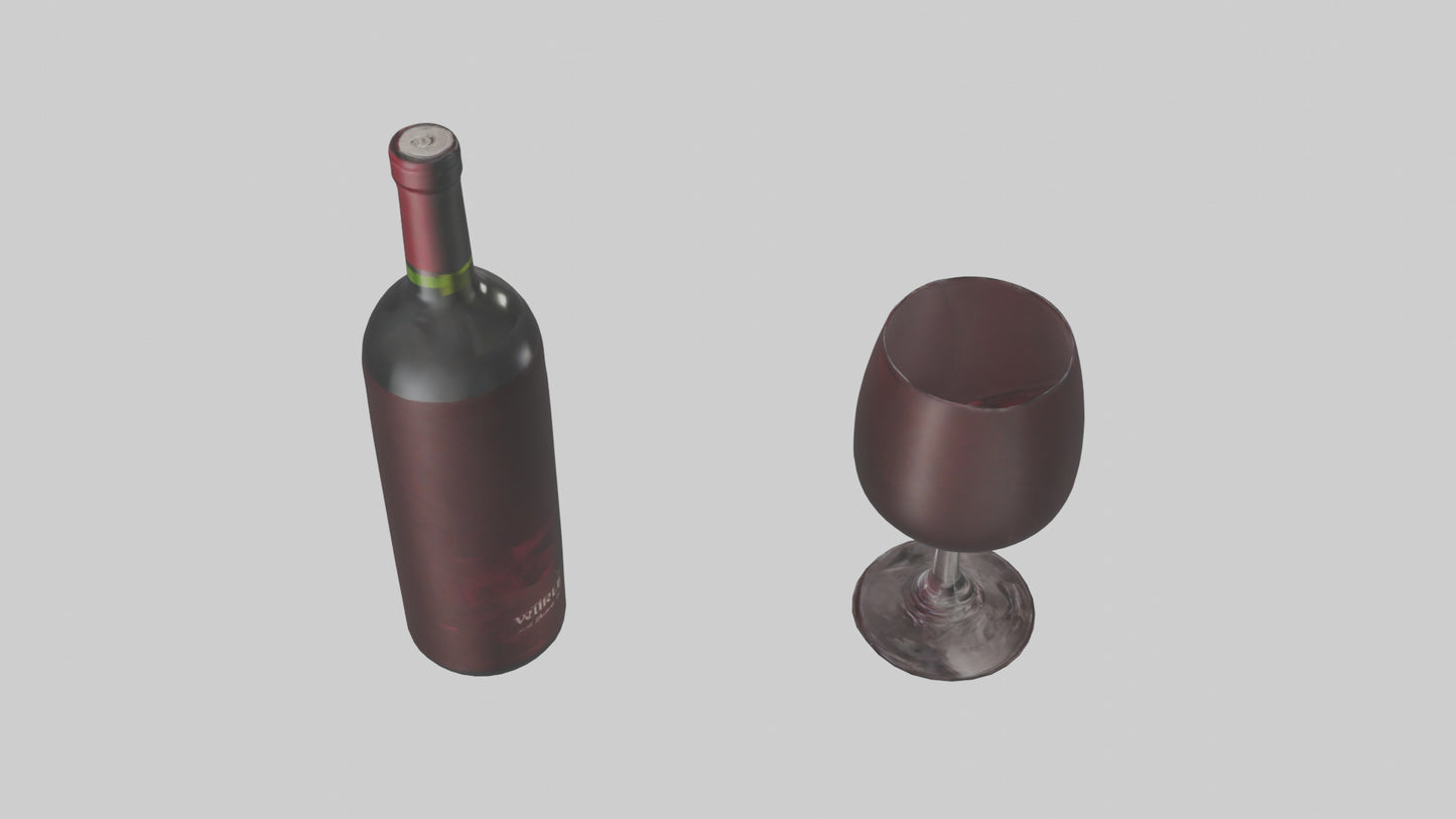 3D model Red wine model VR / AR / low-poly