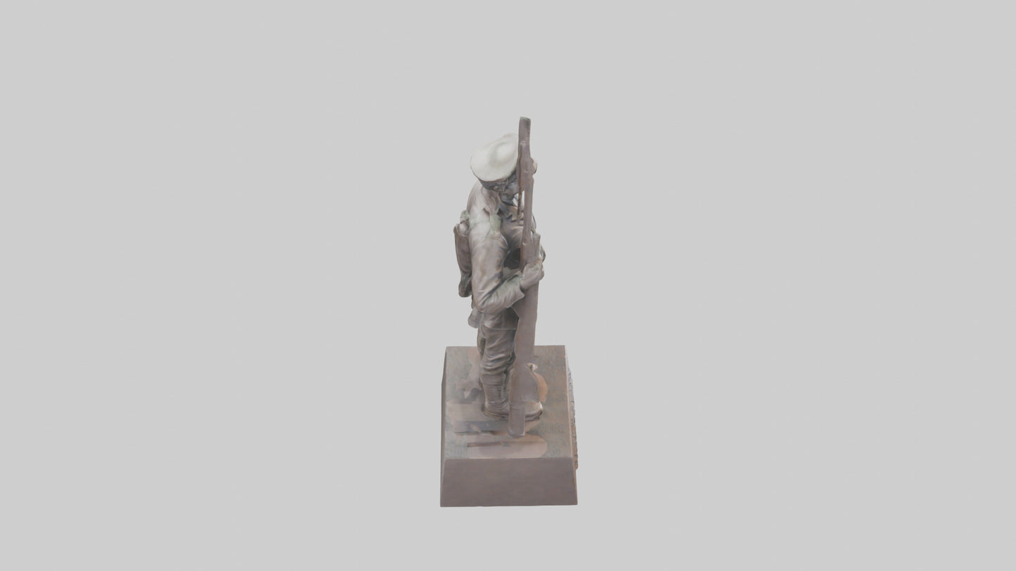 3D model Remembering the Brave statue model VR / AR / low-poly