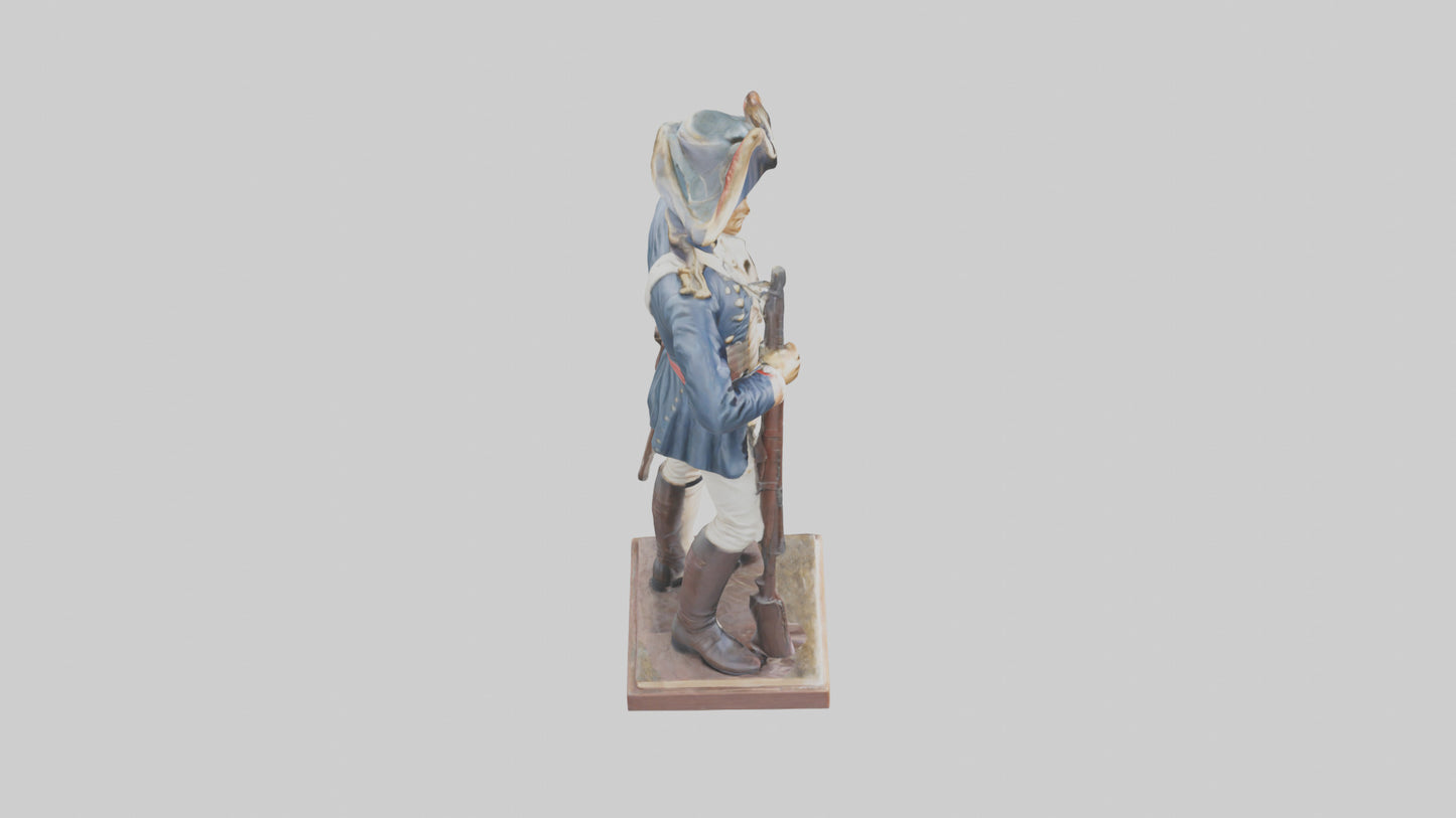 3D model Revolutionary War Soldier Statue model VR / AR / low-poly