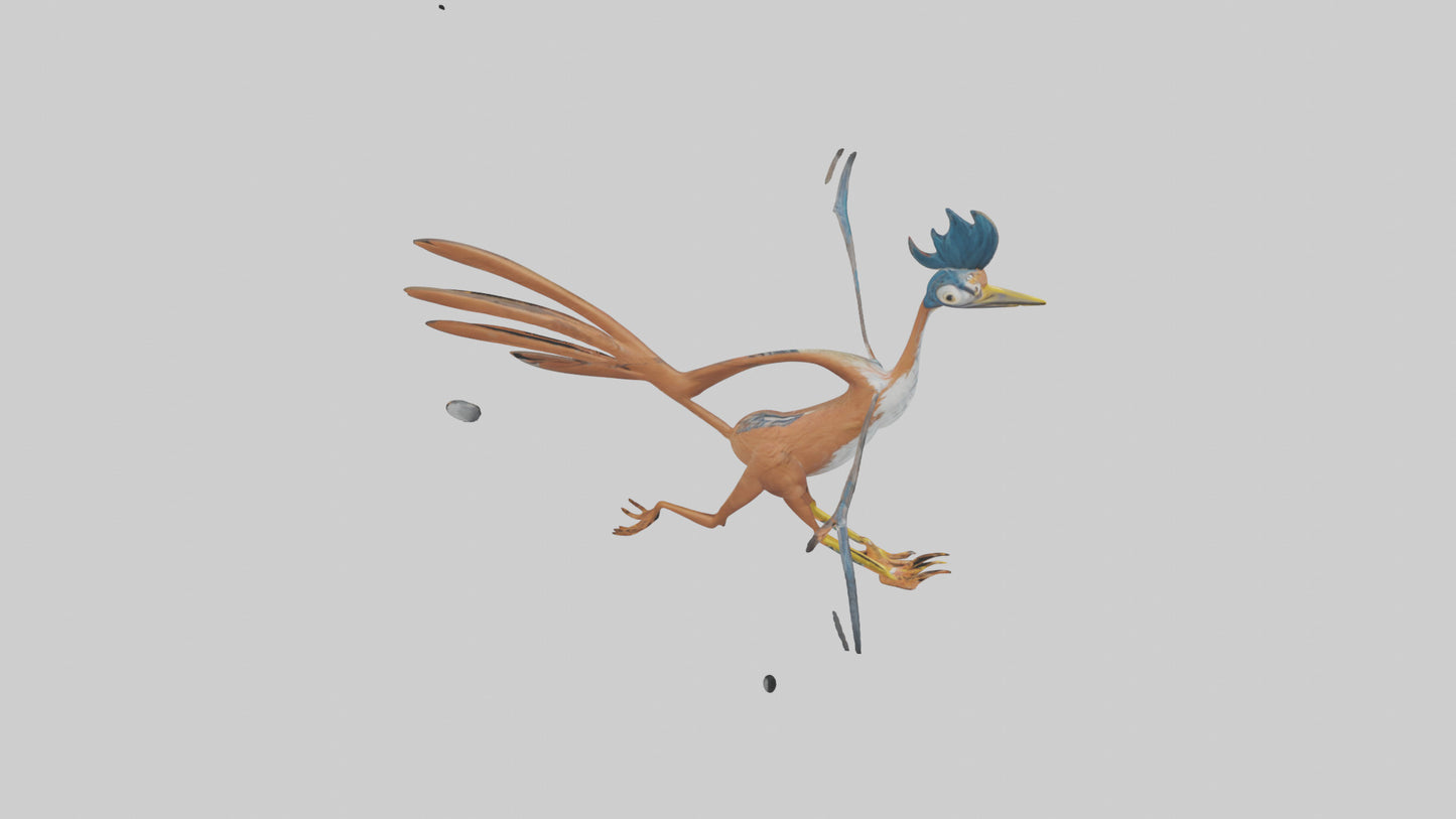 3D model Roadrunner running model VR / AR / low-poly
