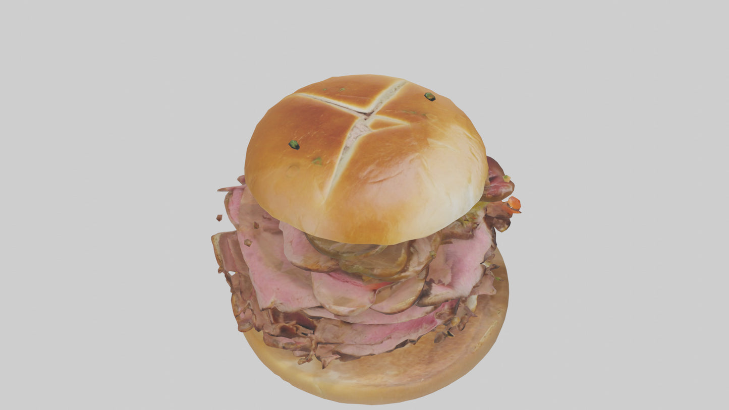 3D model Roast beef sandwich model VR / AR / low-poly