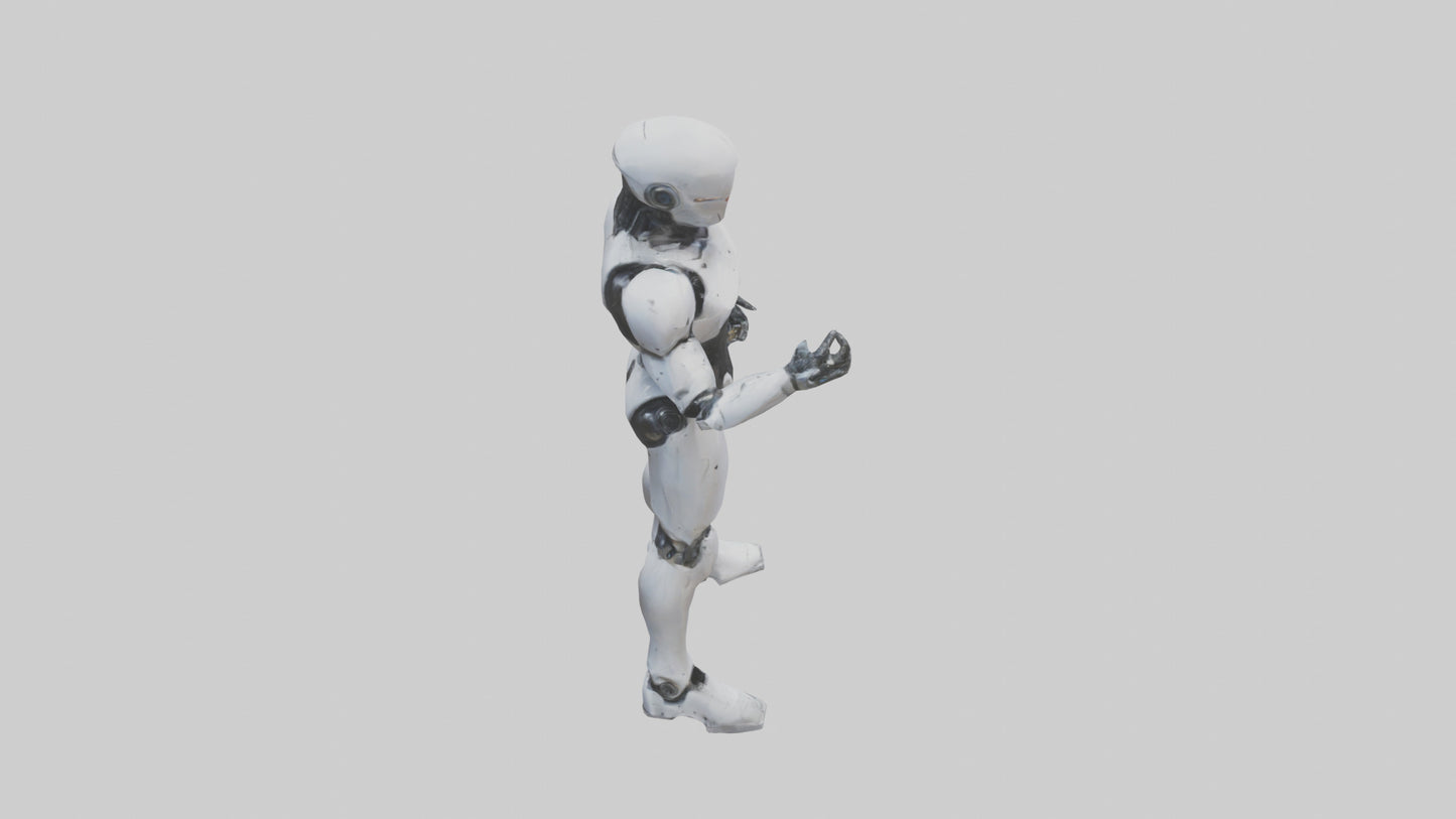 Robot Assassin statue model VR / AR / low-poly