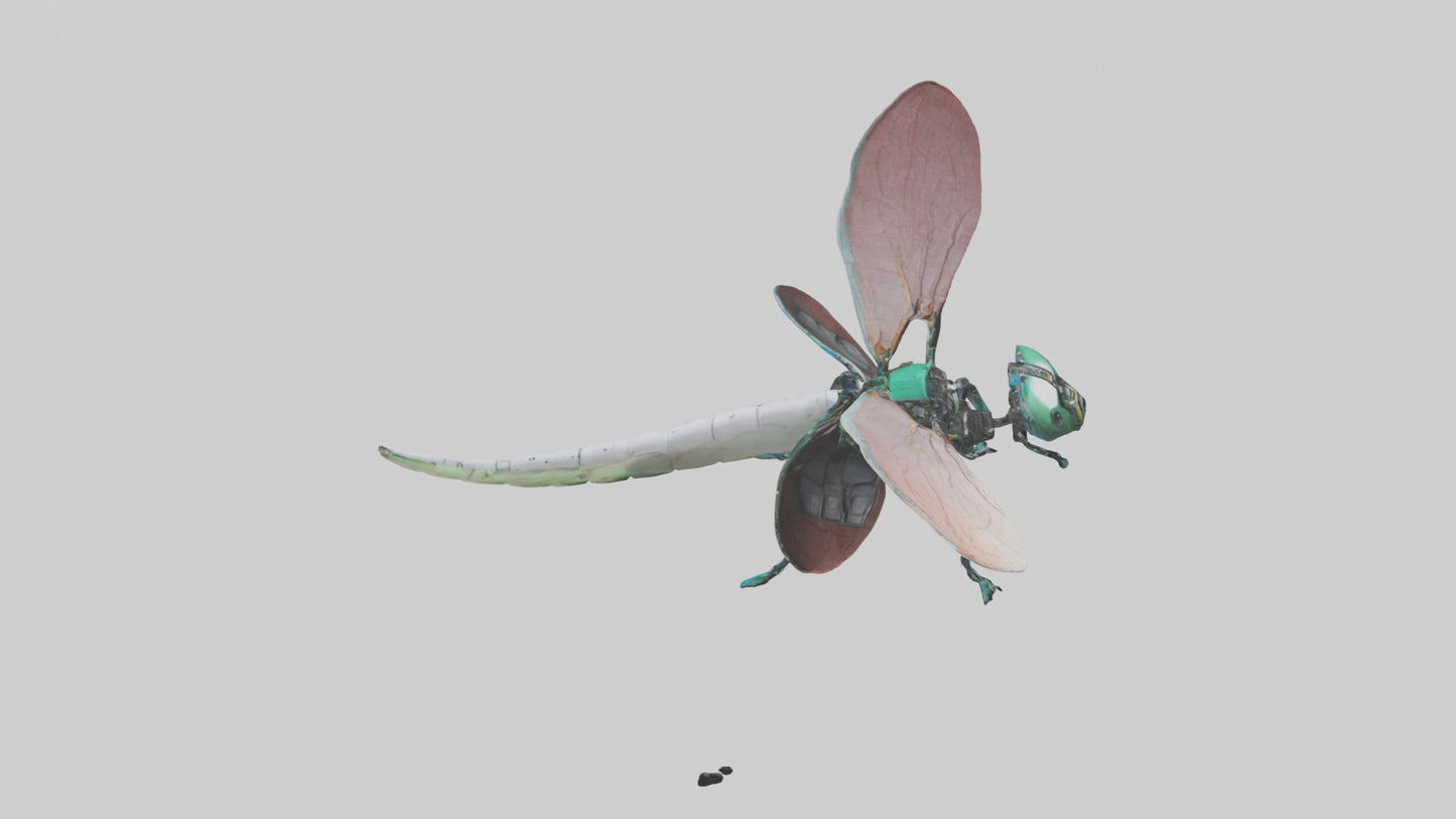 3D model Robot version of a dragonfly model VR / AR / low-poly