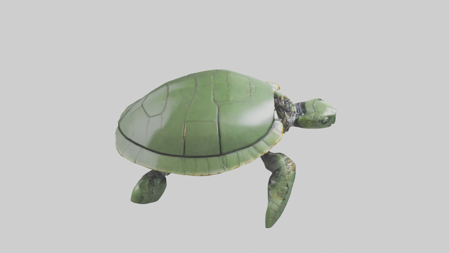 3D model Robot version of a sea turtle model VR / AR / low-poly