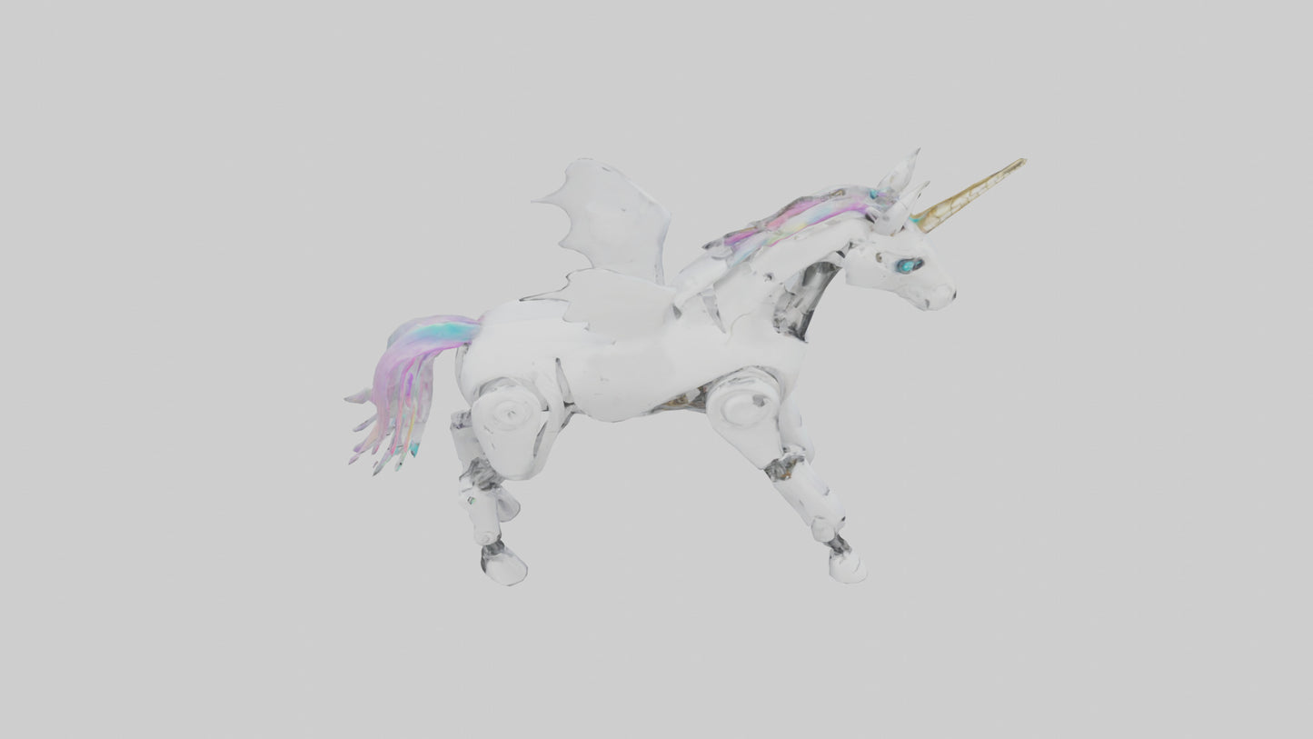 3D model Robot version of a unicorn model VR / AR / low-poly