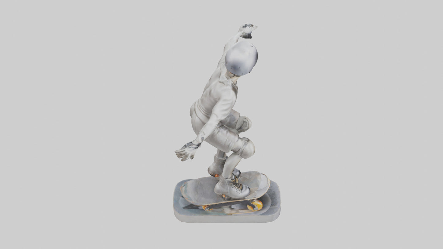 3D model Rollerblader Performing Trick statue model VR / AR / low-poly