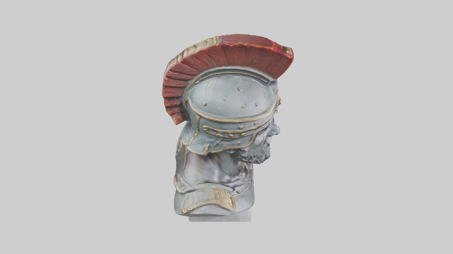 3D model Roman Soldier Bust statue model VR / AR / low-poly