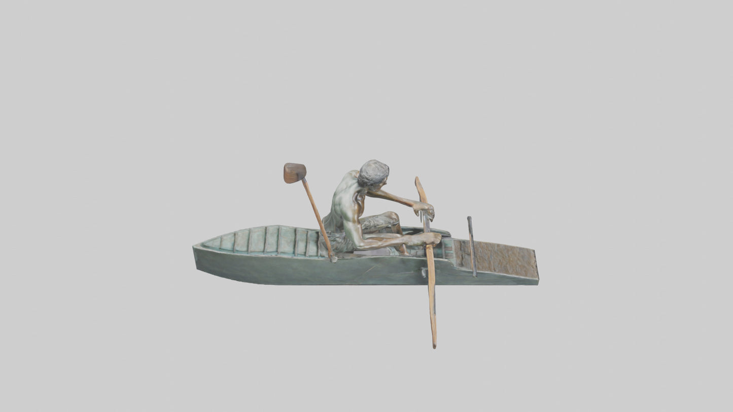 3D model Rower in Motion statue model VR / AR / low-poly