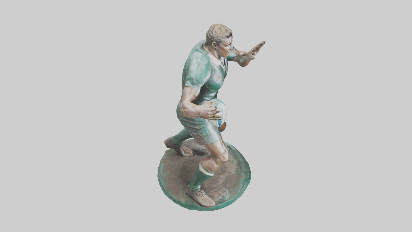 3D model Rugby Player Passing statue model VR / AR / low-poly