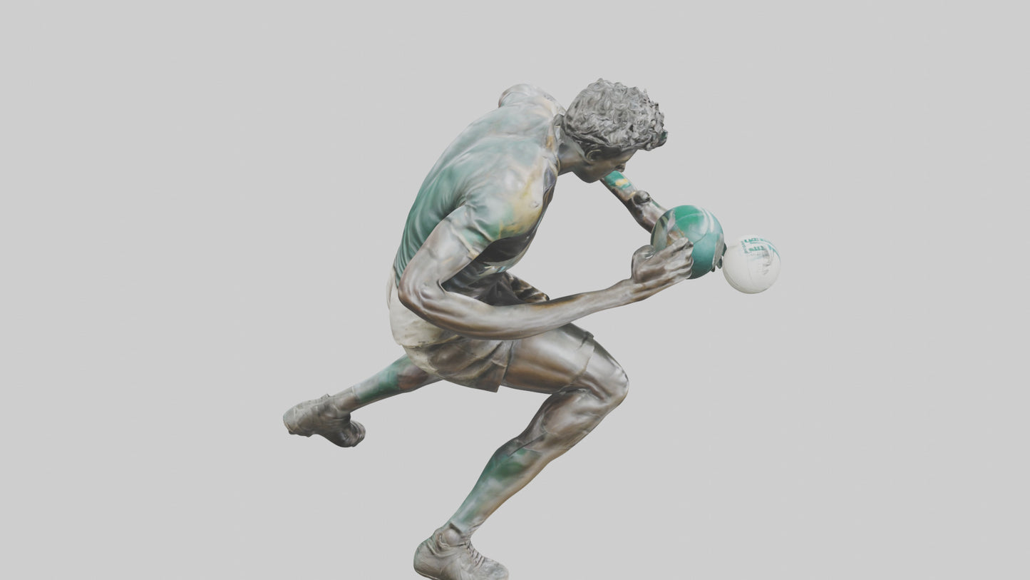 Rugby Player Tackling statue model 3D model