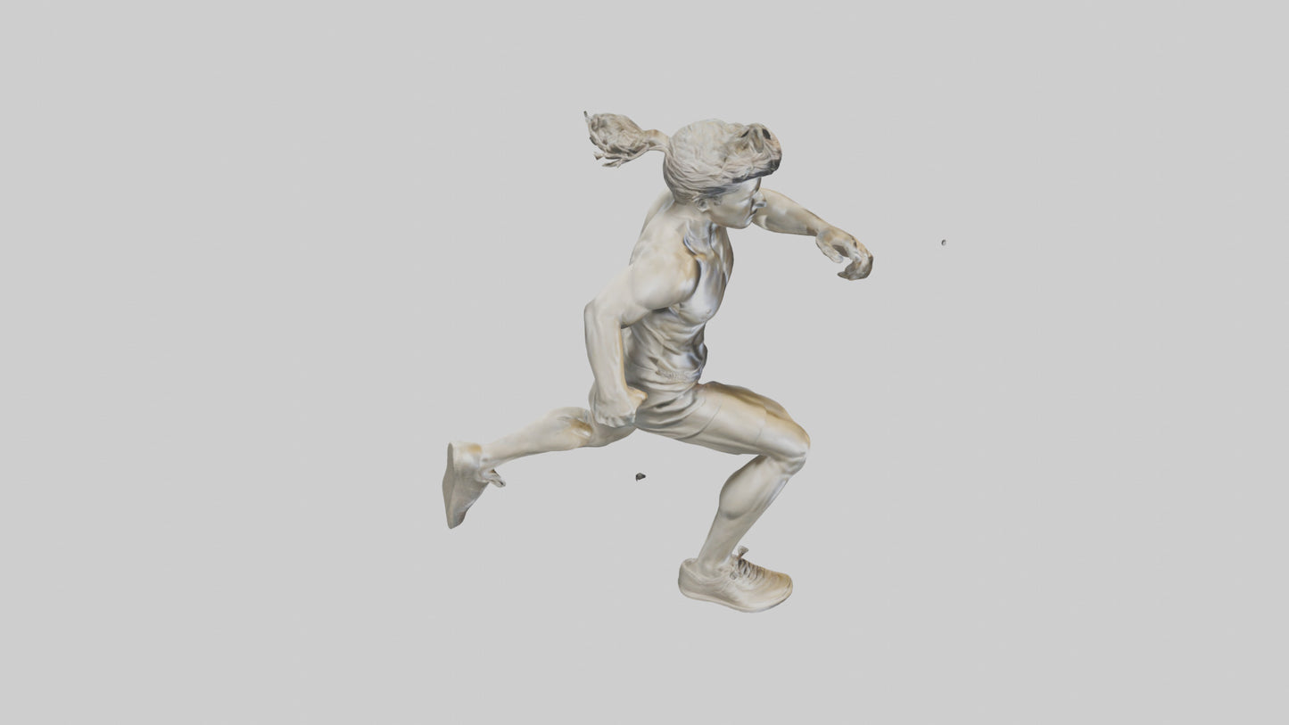 3D model Runner in Full Sprint statue model VR / AR / low-poly