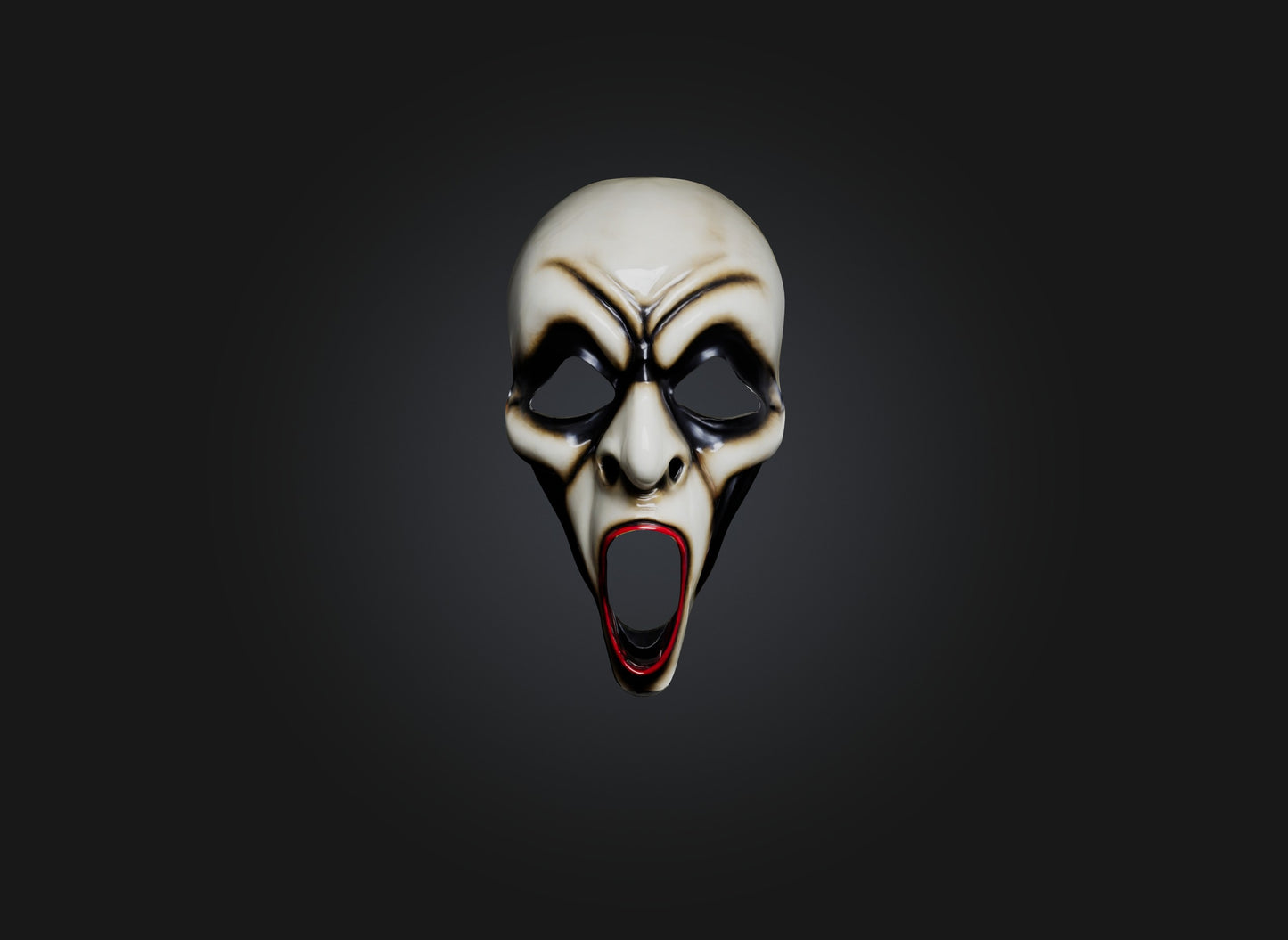 3D model scream mask VR / AR / low-poly