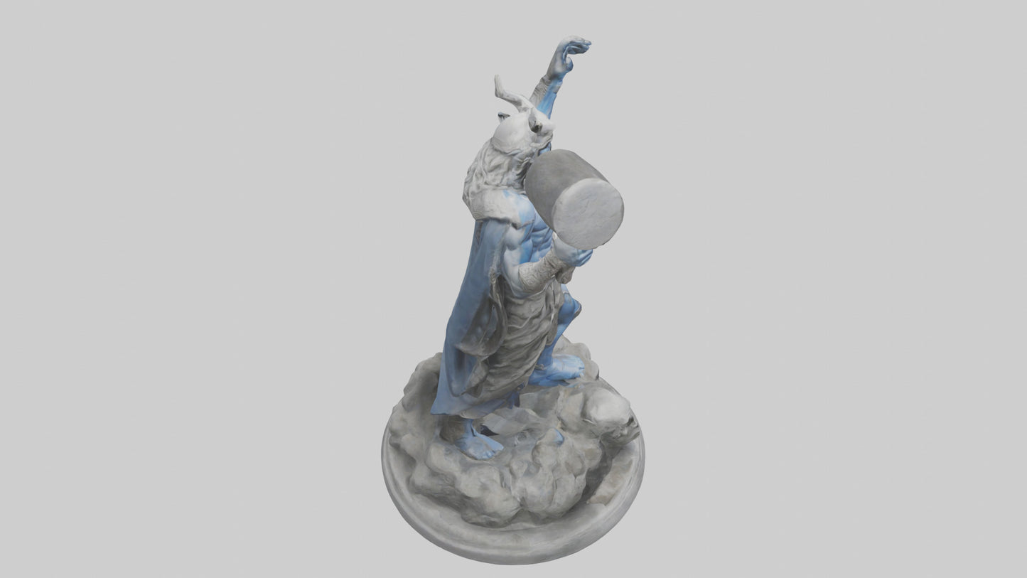 3D model Sculpture of Thunder god model VR / AR / low-poly