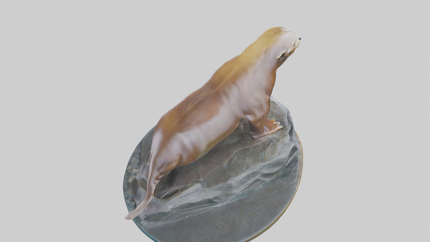 3D model Sea Lion statue model VR / AR / low-poly