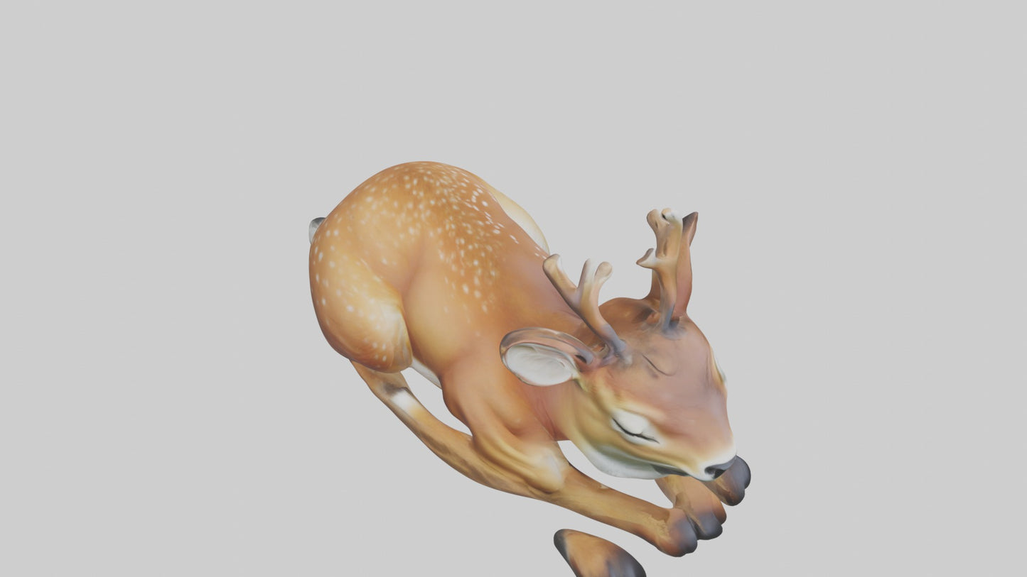Sleeping Deer Model VR / AR / low-poly